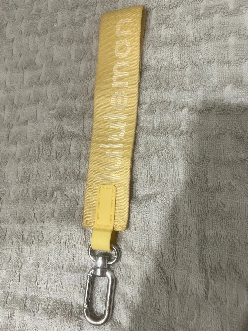 lululemon athletica Yellow Logo Wrist Key Strap